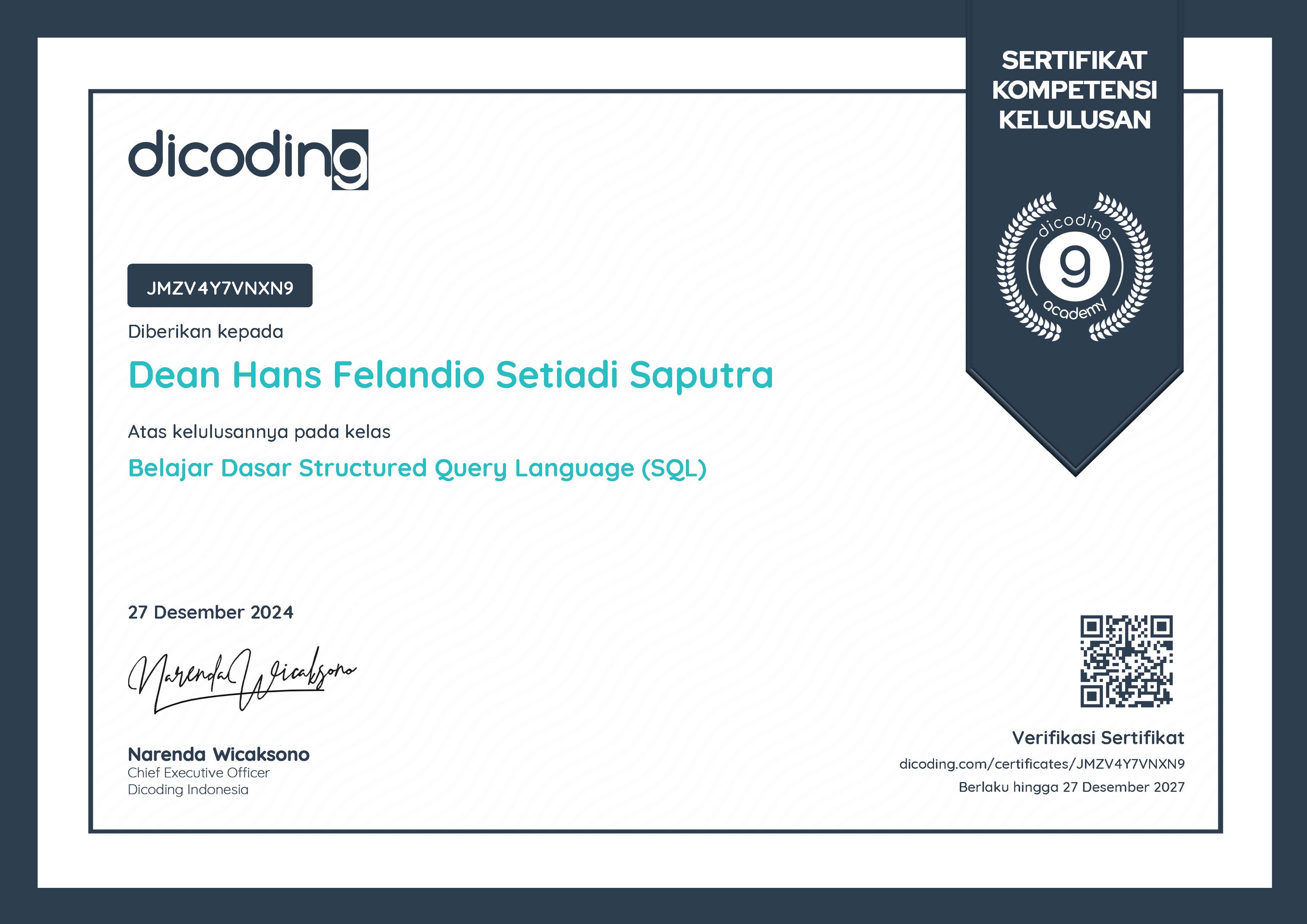 Belajar Dasar Structured Query Language (SQL)